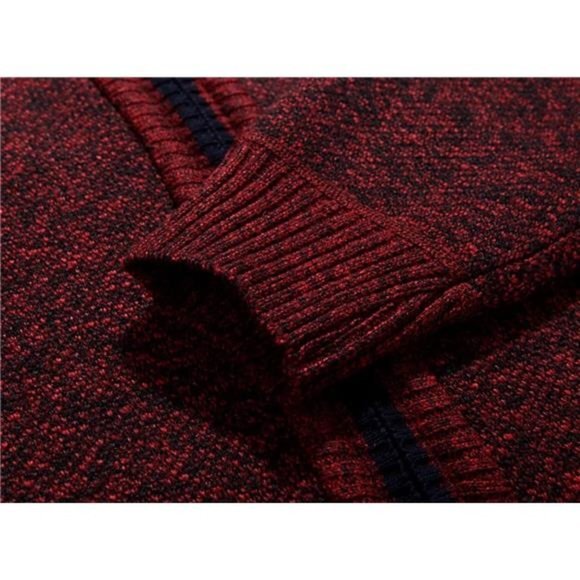 Men's Shawl Collar Cardigans Slim Fit Button Cable Knit Black Sweater Pockets - Picture 2 of 10